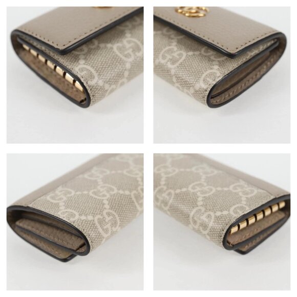 Authentic GUCCI GG Supreme Key Case PVC White Gold bst358-120225 - Picture 8 of 16